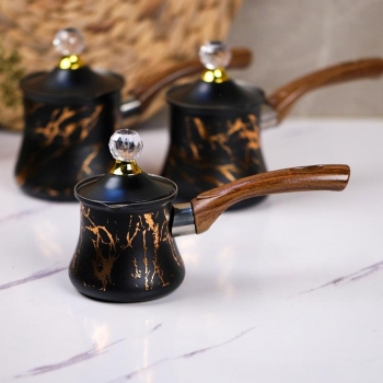 Turkish+Coffee+Warmer+3+Pieces+Set+%28Marble+Design%29